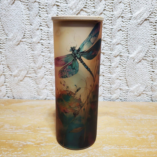 Watercolor Dragonfly’s - 25oz Glass Tumbler
